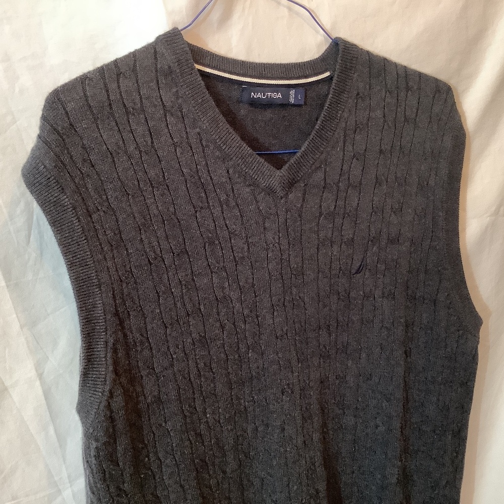 Nautica Mens‎ Dark Gray Vest ECU